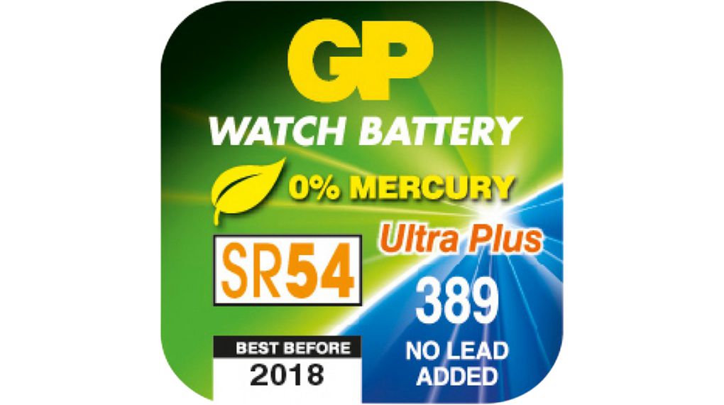 Knappcellsbatteri, Silveroxid, SR54, 1.55V